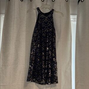 City Triangles Navy Sheath Halter Mini Dress